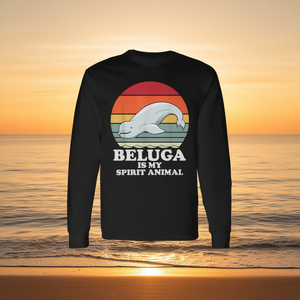 Camiseta retro de manga larga con diseño de ballena Beluga Is My Spirit Animal - Product Image 3