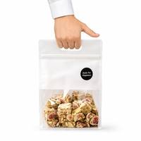 Sachet d'emballage laminé personnalisé imprimé, à fond plat, à 8 soudures latérales, avec fenêtre transparente et poignée découpée, pour cadeaux, boulangerie, vente en gros
