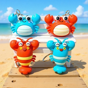 Porte-clés 3D réaliste <span class=keywords><strong>Crabe</strong></span> & Homard style dessin animé - Matériau souple, accessoire tendance pour sacs et téléphones, <span class=keywords><strong>prix</strong></span> <span class=keywords><strong>de</strong></span> machine à griffes, souvenir, cadeau - Product Image 4