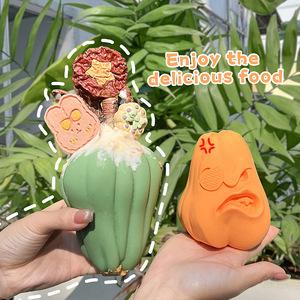 Kabak kafa ile yeni çevre dostu silikon köpek kedi maması kabı korsan grafik Anti-Bite anti-isyan oyuncak evcil tatlılar için depolama - Product Image 2