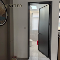 Puerta Corrediza Moderna de Aleación de Aluminio, Estilo Francés, Panel Único, Vidrio Arqueado, Color Personalizado, para Villa, Dormitorio, Apartamento, Cocina, PVC