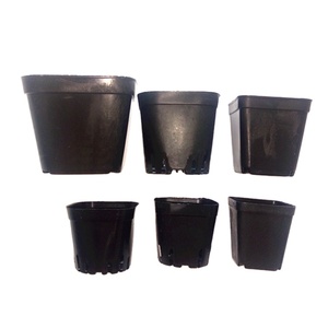 Wholesale cheap plastic black square POTS flower nursery