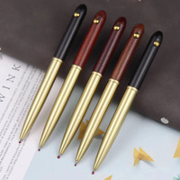 Stylos pour les yeux rustiques en bois laiton doré vintage Trophée du musée Camwood Twist Open Ballpen Exotic Wood Gel Pen w/ Nipple