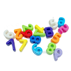 Cuentas de letras acrílicas con agujero grande, colores mixtos, para hacer joyas, accesorios de bricolaje - Product Image 5