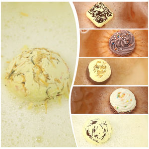 Prix de gros 6 pièces Bombes de bain écologiques biologiques <span class=keywords><strong>3</strong></span> designs de gâteaux spéciaux Ingrédients 100% naturels Vegan Prêt Logo personnalisé - Product Image 4