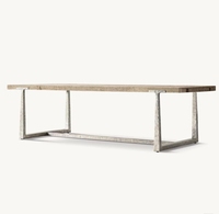 Table à manger extensible rectangulaire sur mesure avec support en T, mobilier de maison, ensemble de salle à manger, tables à manger modernes