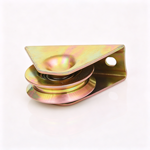 Roulette de portail silencieuse à gorge en V avec double roulement à billes et support au sol, en acier galvanisé robuste, certifiée CE, OEM disponible - Product Image 3