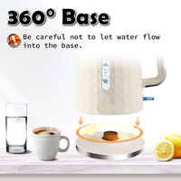 Bouilloire électrique commerciale en plastique durable de 1,7 L avec logo personnalisé, chauffe-eau automatique pour infuser le thé