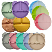 Assiette à dîner pour bébé en silicone avec design de dessin animé personnalisé, assiettes d'alimentation en silicone pour enfants