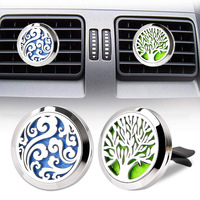 Diffuseur de parfum pour voiture en acier inoxydable, clip de ventilation, aromathérapie, désodorisant, diffuseur d'huiles essentielles avec coussinets en feutre