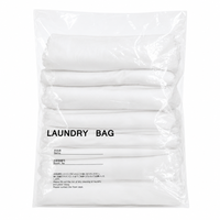 Sacs à linge plats jetables personnalisés en LDPE thermoscellables avec impression de logo en gravure pour hôtels et laveries