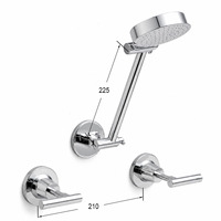 Ensemble de douche mural réglable en chrome sans plomb certifié, avec poignée à levier, jet de pluie, eau chaude et froide