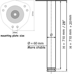 Cold Rolled Steel & Plastic Furniture Legs-Modern Decorative Feet for Hospital & Outdoor Use Adjustable Height - Product Image 5