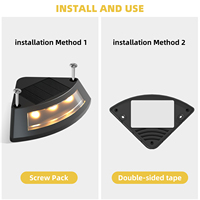 Lampes solaires étanches à 3LED pour escaliers de terrasse avec capteur automatique, éclairage de marches extérieures pour le jardin, le parc, la pelouse et le paysage.