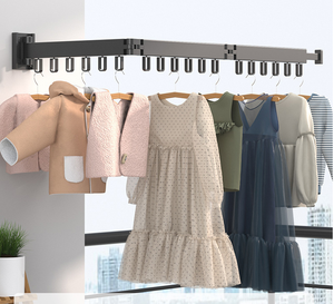 Yoto Wall Mount Có Thể Thu Vào Vải Nhôm Giặt Có Thể Gập Lại Đóng Mở Quần Áo Khô Giá Bước lên Giặt Khô Kệ - Product Image 4