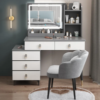 Table de toilette et armoire de rangement modernes minimalistes en bois massif, durables et éclairées, pour chambre et hôtel