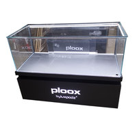 Présentoir d'éclairage à LED en métal personnalisé de conception unique, vitrine en verre pour téléphones mobiles, affichage de comptoir électronique