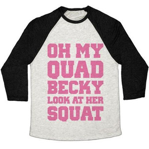 Oh My Quad Becky Look at Her Squat Unisex Tri-Blend <b>Baseball</b> <b>Tee</b> - Product Image 4