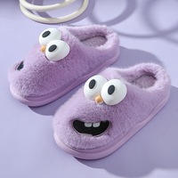 Pantoufles d'hiver pour femmes, pantoufles en fourrure pelucheuse, mignonnes, antidérapantes, chaudes, en peluche moelleuse, en coton