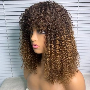 130% densità 12A Brasiliani Del Virgin Dei Capelli Umani Biondo Miele <span class=keywords><strong>Afro</strong></span> Riccio crespo Trasparente Piena Del Merletto Parrucche con I Capelli Del Bambino per delle donne - Product Image 3