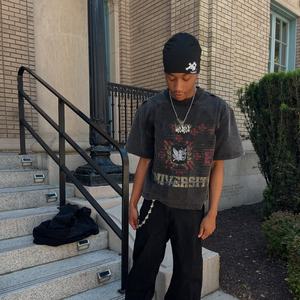 T-shirt vintage à l'imprimé numérique direct (DTG) lourd, t-shirt graphique personnalisé, t-shirt délavé au soleil, t-shirt déchiré pour homme - Product Image 3