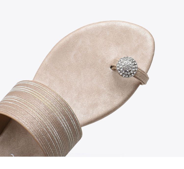 Women Flat Slides Sandals Summer Casual Beach Slippers Ladies Crystal Rhinestone Sandals