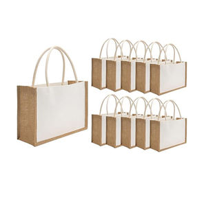 กระเป๋าช้อปปิ้งทำจากผ้ากระสอบธรรมชาติขนาดใหญ่เป็นมิตรต่อสิ่งแวดล้อมพิมพ์โลโก้ได้ตามต้องการ - Product Image 1