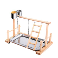 Accessoires de cage à oiseaux en bois naturel perroquet parc perchoirs oiseau Gym support de jeu perchoir aire de jeux pour oiseaux