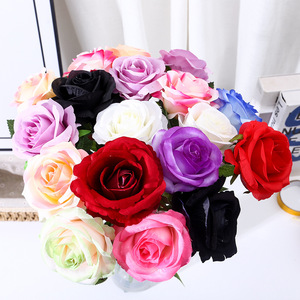 Rosa Singola Artificiale Più Venduta all'Ingrosso, Fiori <span class=keywords><strong>Artificiali</strong></span> in Velluto per Decorazione Casa - Product Image 1