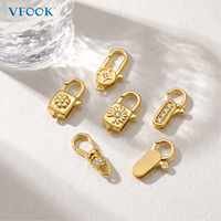 VFOOK Findings – Fermoir mousqueton polyvalent en or massif 18 carats pour femme, idéal pour le quotidien