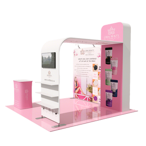 Stand de salon moderne 10x10 avec étagères support de <span class=keywords><strong>tension</strong></span> de luxe configuration rapide meilleur prix affichage de salon Portable - Product Image 4