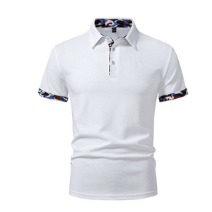 Men's Color Block <b>Collared</b> <b>T</b>-<b>Shirt</b>, 2026 New Loose Oversized Plus Size Short Sleeve Casual Streetwear Tee - Product Image 1