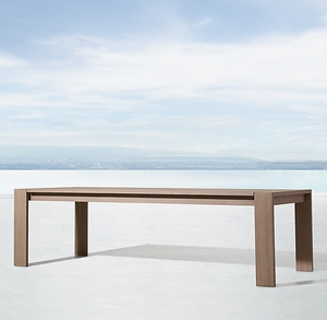 Ensemble de salle à manger d'extérieur en teck massif moderne avec table et chaises pour hôtel, entrée de villa - Couleur et taille personnalisables - Product Image 3