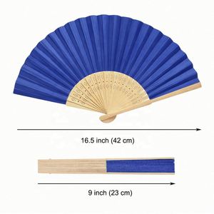 Custom Logo Portable Paper Folding Hand Fan Natural Wooden Handle Spanish Style for <b>Summer</b> Events - Product Image 4