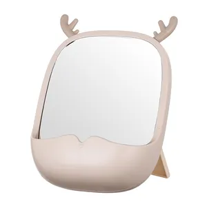manufacturer custom modern nordic pink deer design vanity mirror table top dressing mirror