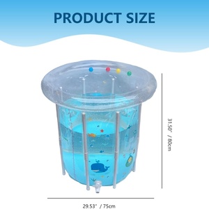 Piscina Inflable de PVC para Bebés de 75*80 CM con Diseño de Dibujos Animados, Drenaje, PVC Transparente Sellado para Días Cálidos - Product Image 2