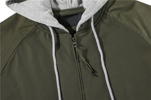 Blouson bombardier en satin à logo personnalisé pour hommes cardigans surdimensionnés à capuche avec fermeture éclair motif solide coupe ample 6XL coupe-vent à capuche - Product Image 5