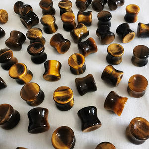 [فع] جديد مقعر + سدادات أذن محدبة مجوهرات ثقب الجسم مزدوجة النمور الصفراء حجر العين عالية الجودة المبيعات الساخنة - Product Image 5