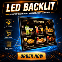 Boîte à lumière LED ultra-fine en alliage d'aluminium à encastrer, 2000 lumens, pour comptoirs de bar et panneaux de menu de restaurant