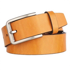 Ceinture pour homme en cuir de vachette, boucle à ardillon solide, carrée en acier, largeur 3,8 cm, longueur 140 cm, écologique, imperméable, robuste B S - Product Image 4