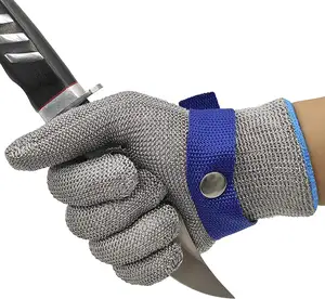 Factory Price Level 9 Cut Resistant Glove Stainless Steel Mesh Metal Wire Glove Durable Rustproof Reliable Cutting Glove