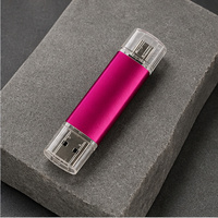 Clé USB OTG 2-en-1 transparente à double capuchon avec logo personnalisé pour mobile
