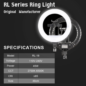 Thiết kế ban đầu Rl-18 Rl-21 18 21 inch vòng ánh sáng 45cm 54cm LED vòng 2.1m Tripod đứng từ xa - Product Image 2