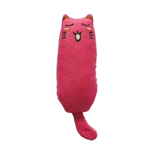 Hot Selling Pet Toy Factory Wholesale Pet Cute Cat Toy Pure Cotton Fabric Molar Long Lasting Containing Mint