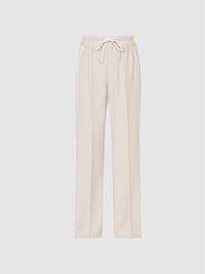 Pantaloni da <span class=keywords><strong>donna</strong></span> personalizzati in cotone <span class=keywords><strong>Beige</strong></span> a maglia Casual e comodi pantaloni da <span class=keywords><strong>donna</strong></span> a righe larghi a vita alta - Product Image 6