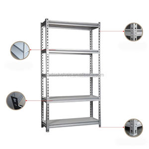Estante de almacenamiento de <span class=keywords><strong>metal</strong></span> de esquina sin tornillos de 5 niveles al por mayor, estante de almacenamiento de almacén, estante de almacenamiento de ángulo ranurado - Product Image 4