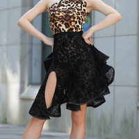 Zy606 Offre Spéciale pas cher Sexy femmes filles rouge noir Wrap jupe de danse Salsa latine