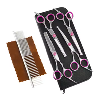 Ciseaux professionnels pour animaux de compagnie 7 pouces Ciseaux de toilettage pour chiens Kit d'outils de toilettage pour animaux de compagnie Ciseaux pour animaux de compagnie en acier inoxydable 6'''