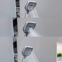 Robinetterie de douche thermostatique moderne en laiton massif, mitigeur monocommande avec jets pluie et massage, fixation murale 2 trous, finition polie