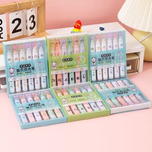 Set de Marcadores con Diseño de Pata de Gato, 6 Colores, Punta Plana, para Estudiantes y Diarios - Product Image 3